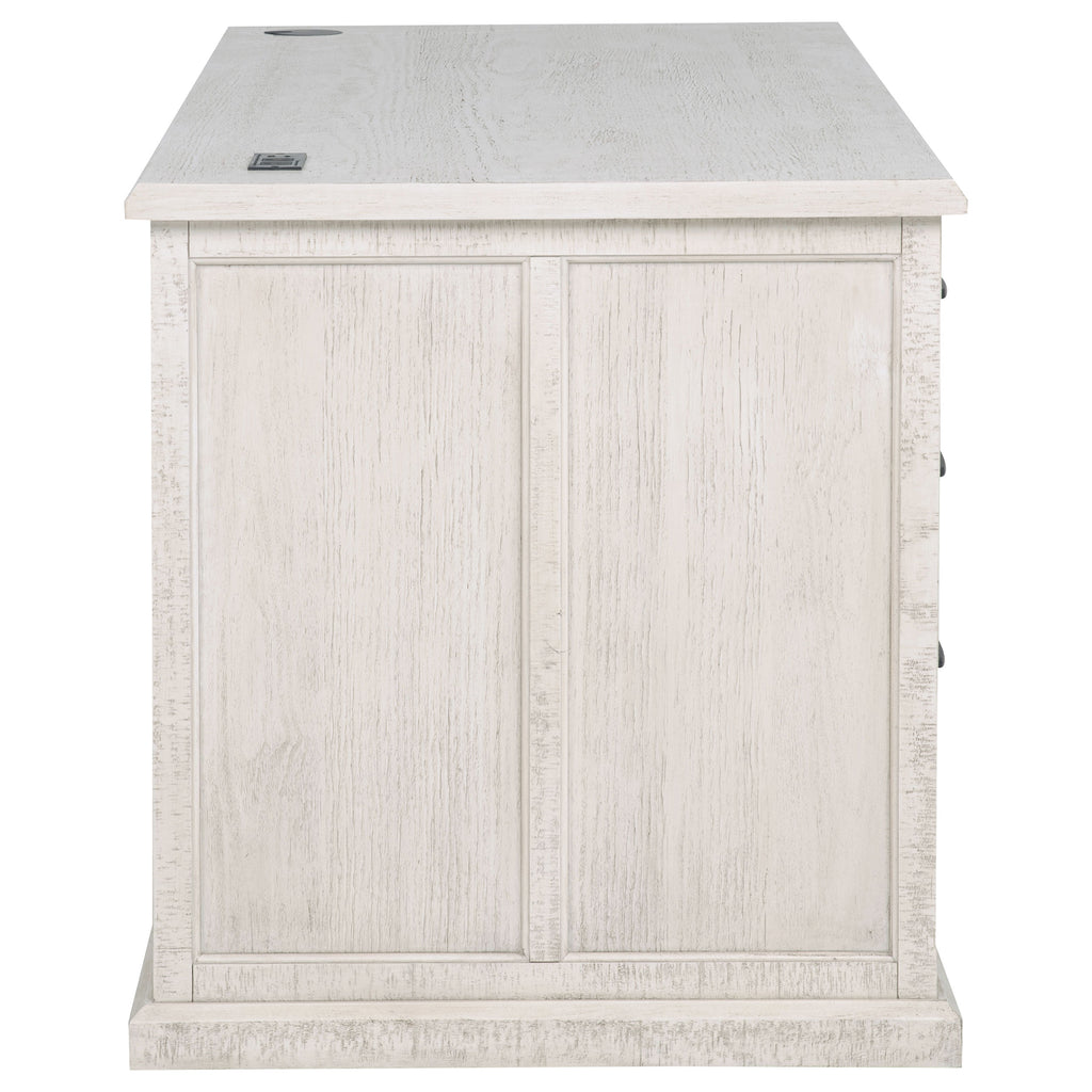 Altidore 68-inch 7-drawer Executive Home Office Desk Distressed White