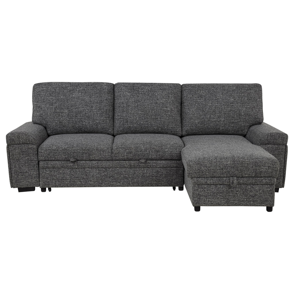 Demko Sleeper Sectional Sofa with Speaker and Storage Chaise Granite