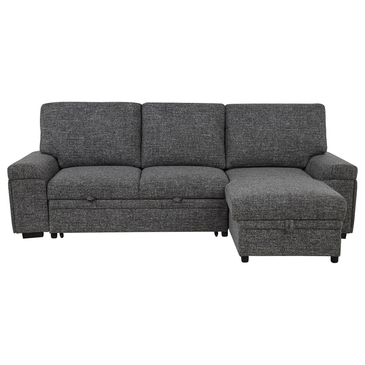 Demko Sleeper Sectional Sofa with Speaker and Storage Chaise Granite