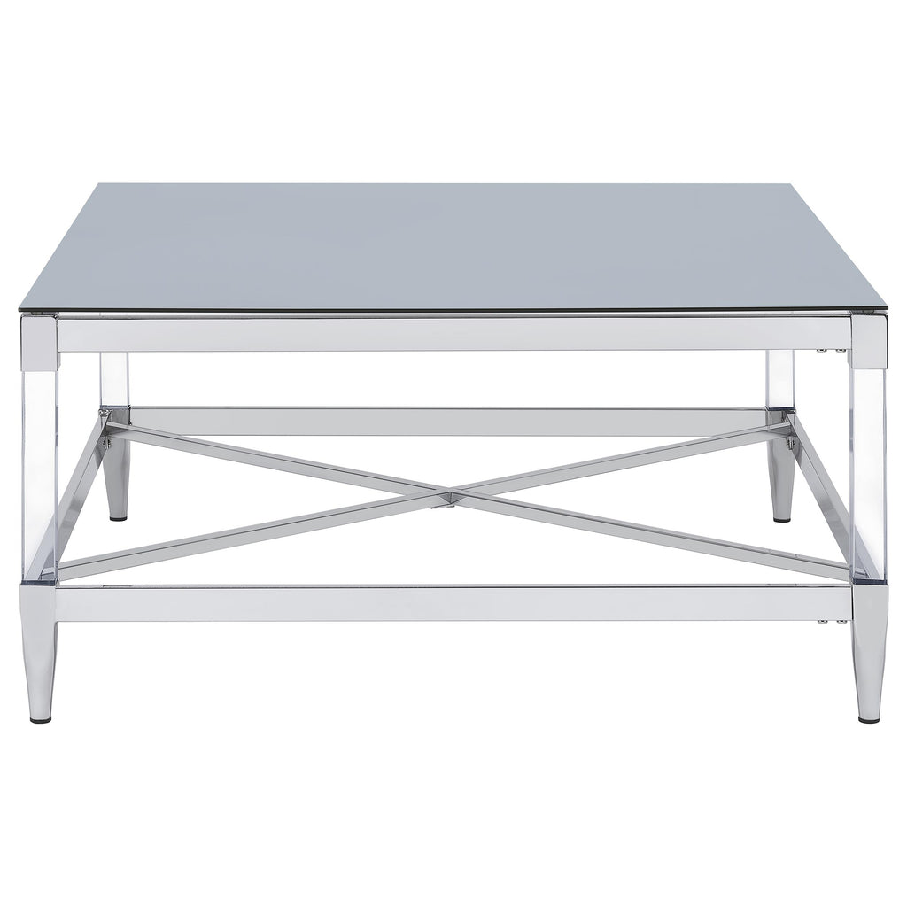 Lindley 2-piece Square Coffee and End Table Set Chrome