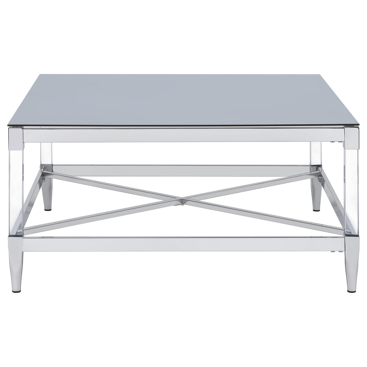 Lindley 2-piece Square Coffee and End Table Set Chrome