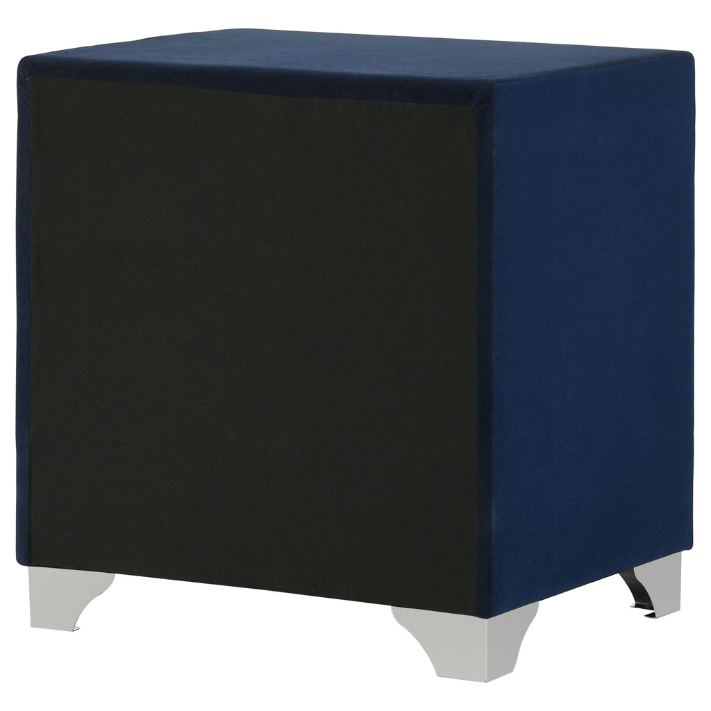 Melody Upholstered 2-drawer Nightstand Pacific Blue