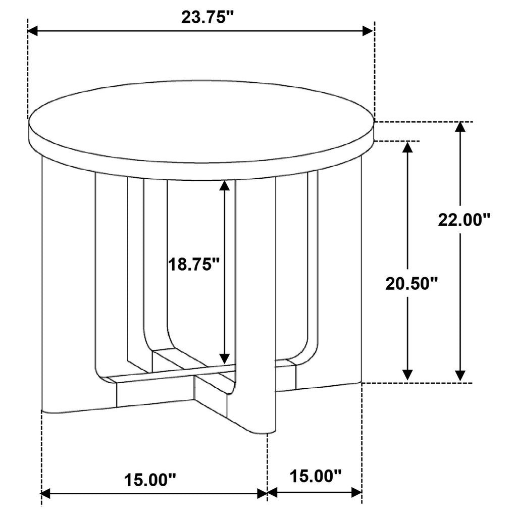 Kessler Round Sculptural Wood End Table Brown