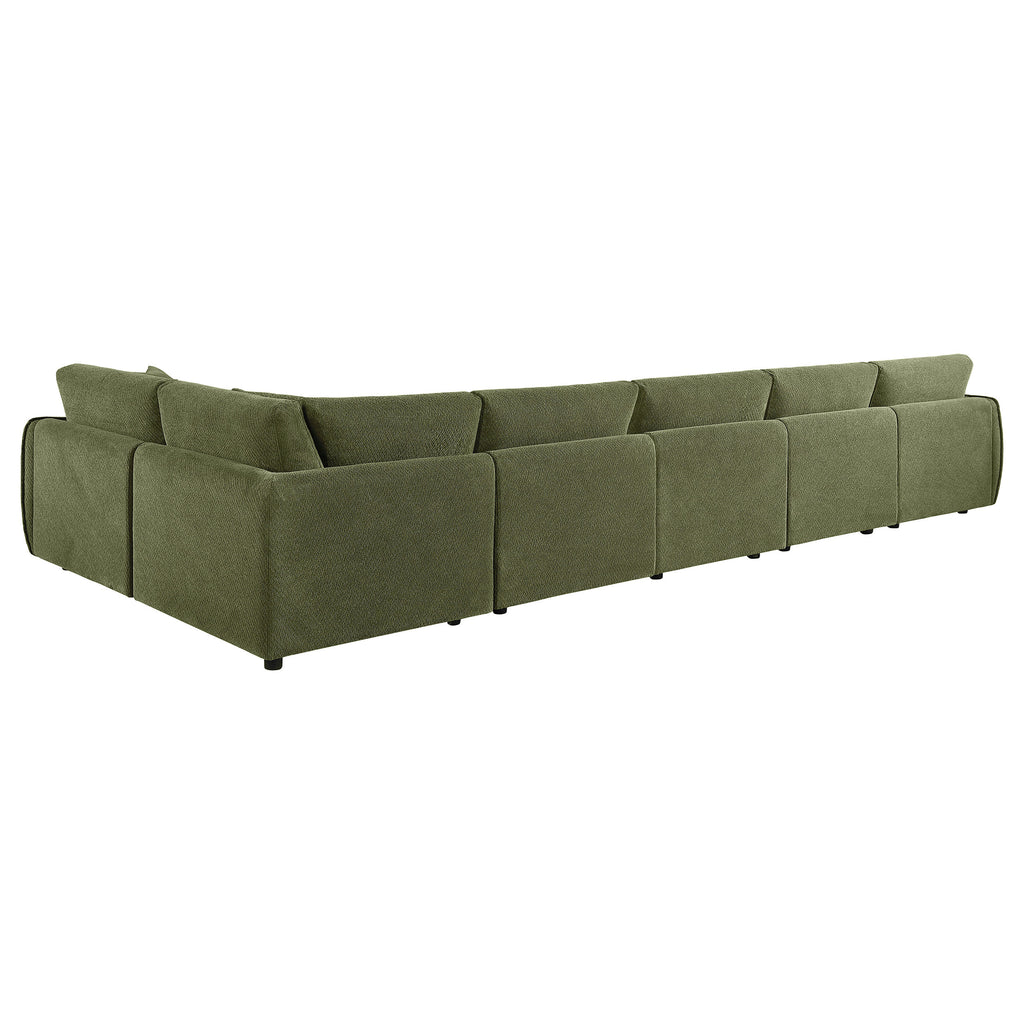 Elysia 6-piece Fabric Upholstered Modular Sectional Sofa Green