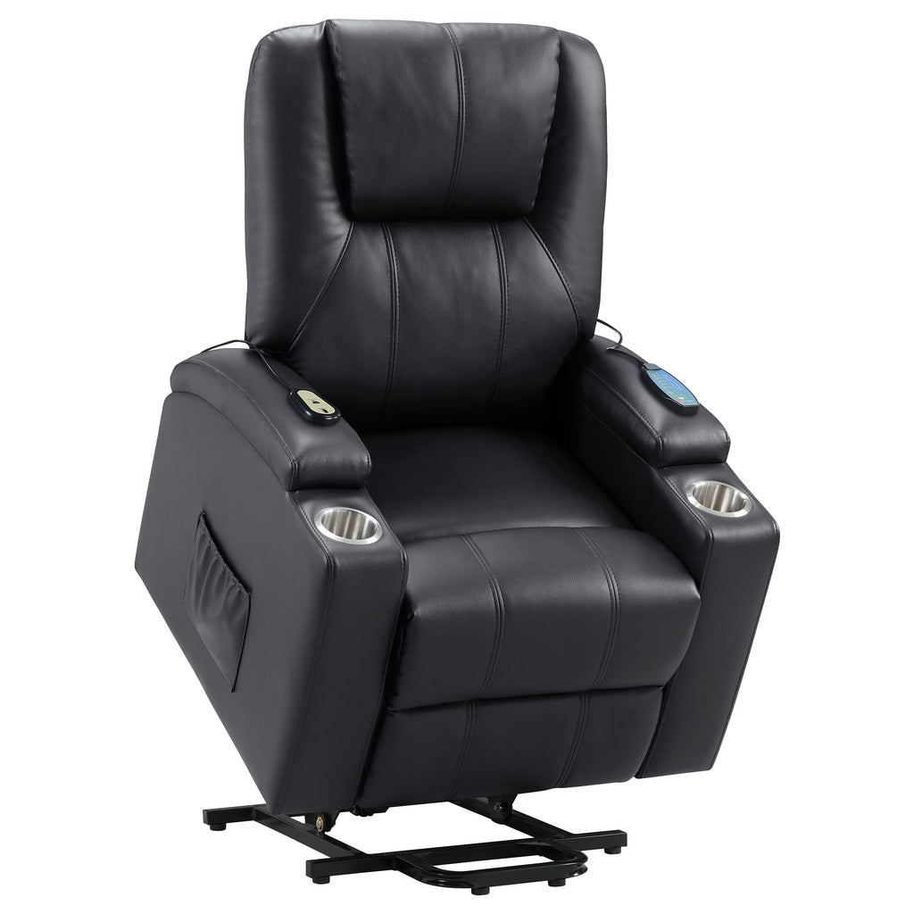 Armstrong Upholstered Power Lift Massage Recliner Espresso