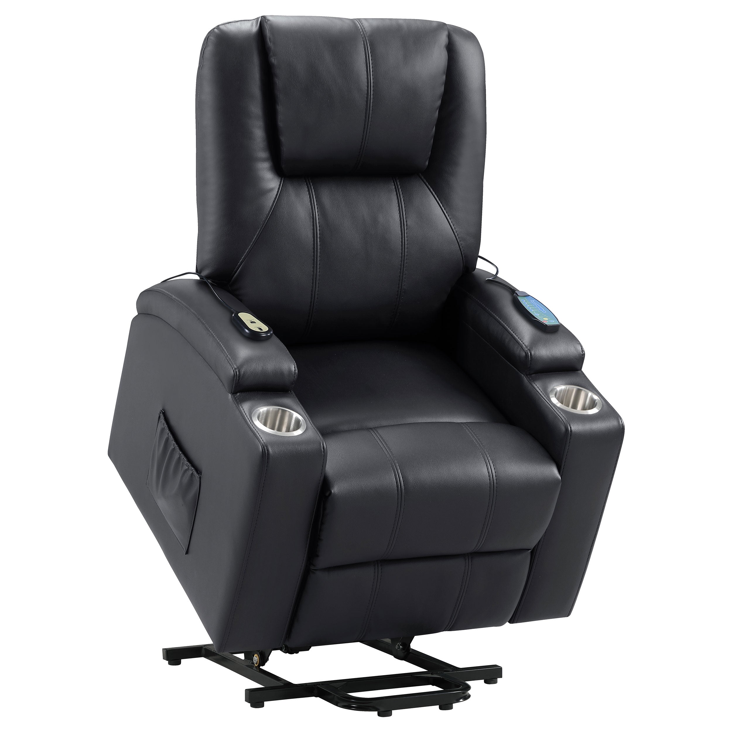 Armstrong Upholstered Power Lift Massage Recliner Espresso