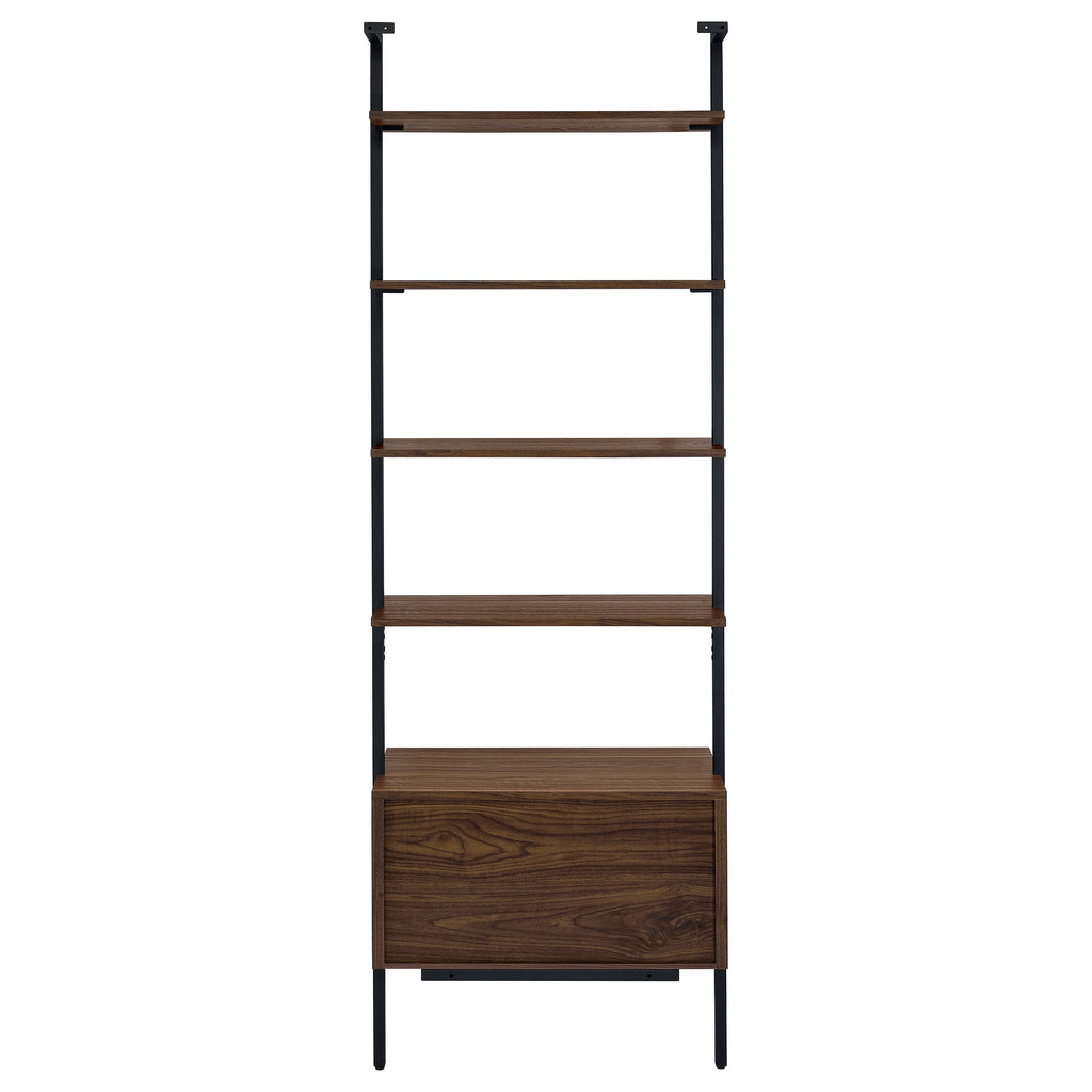 Owens 96-inch 4-shelf Storage Wall Bookshelf Walnut