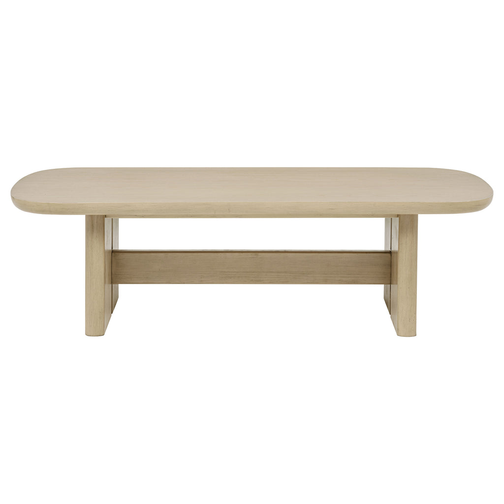 Kailani 2-piece Coastal Coffee and End Table Set Beige Oak