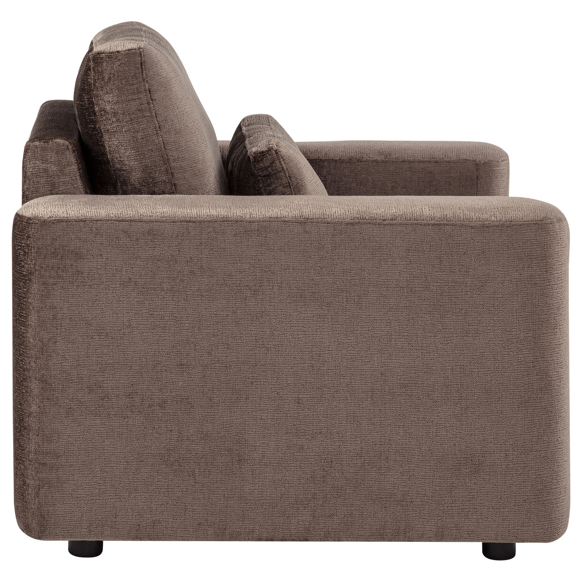 Amador Chenille Upholstered Track Arm Accent Chair Chocolate