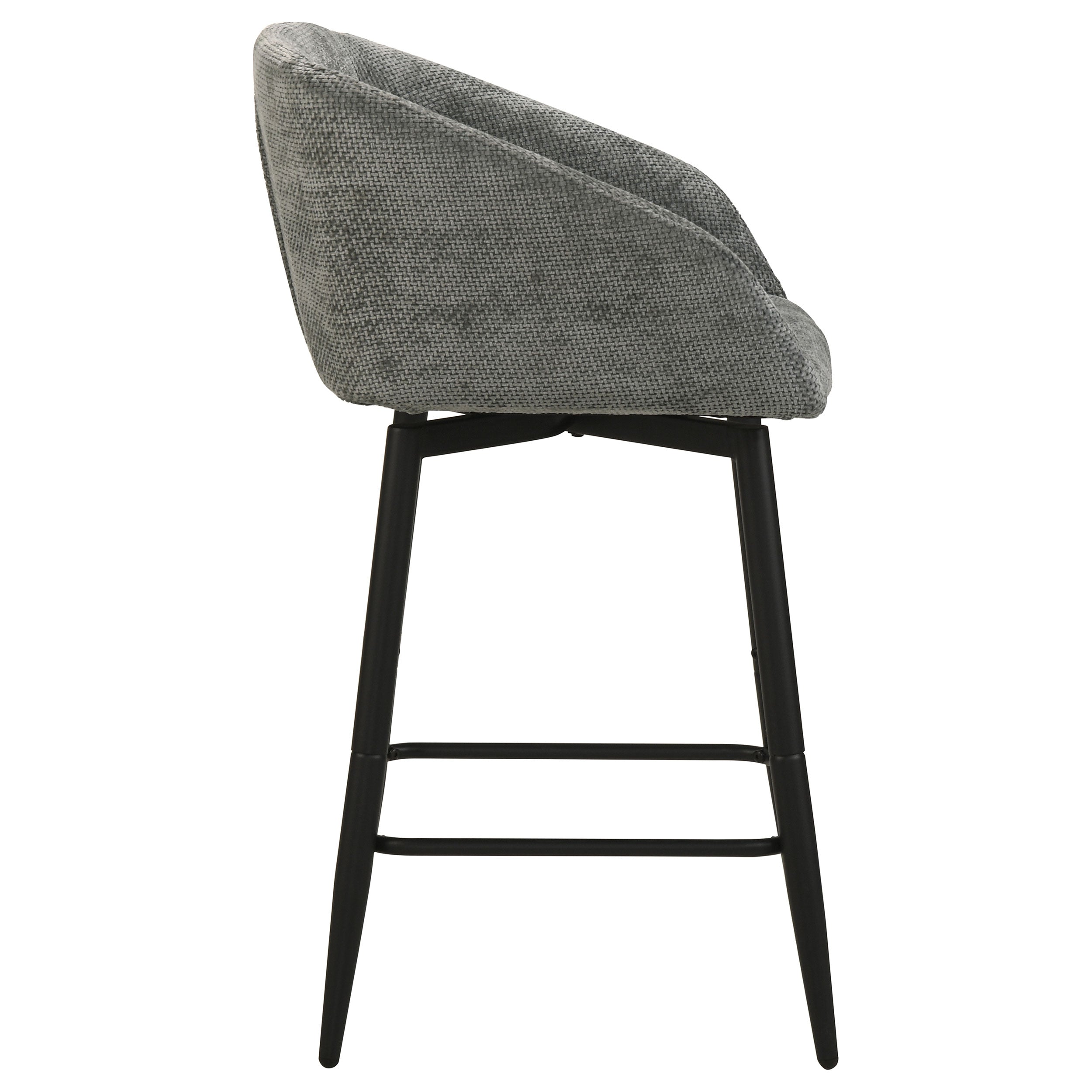 Rainer Fabric Upholstered Swivel Counter Height Chair Charcoal (Set of 2)