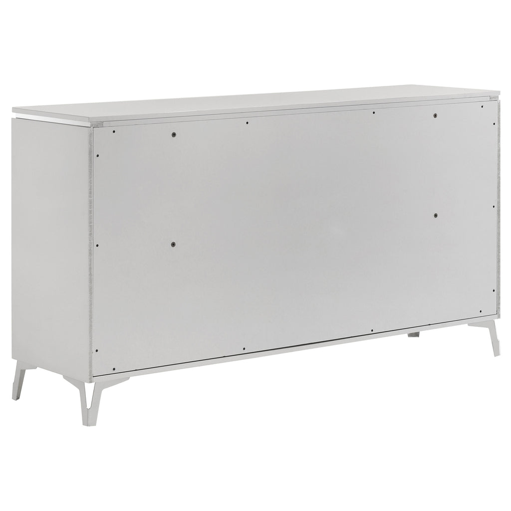 Cassia 5-piece Eastern King LED Bedroom Set White High Gloss