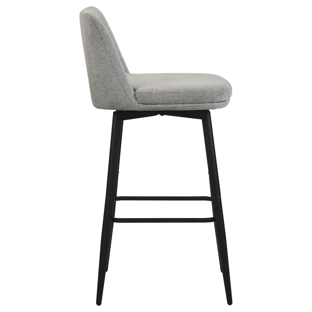 Mellor Fabric Upholstered Swivel Bar Chair Grey (Set of 2)