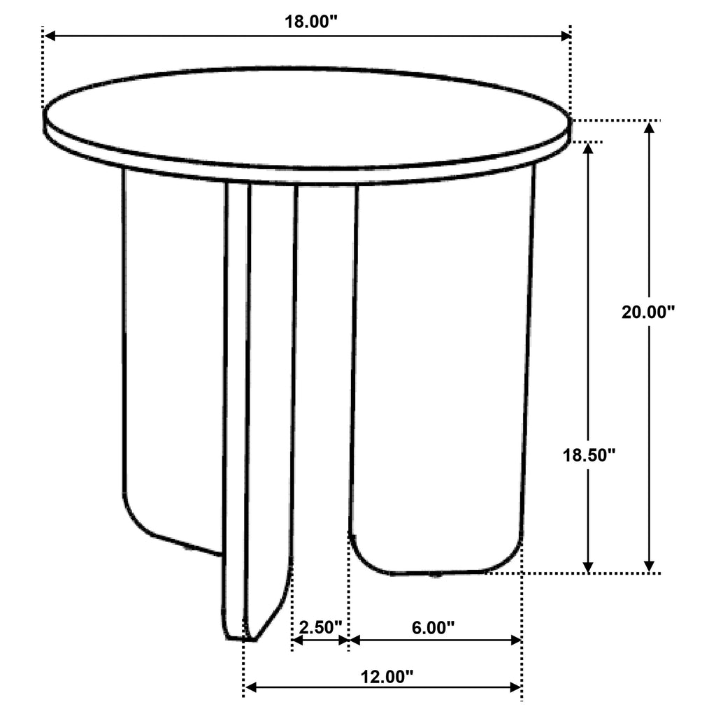 Jenna Round Marble Top Mango Wood Side End Table Brown
