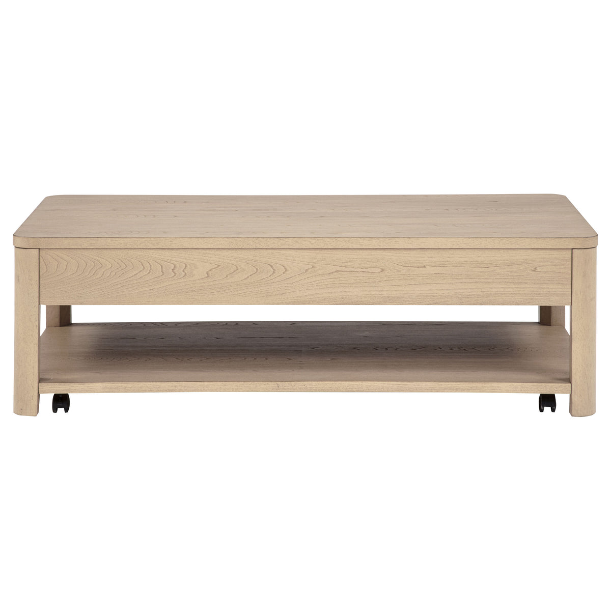 Marcelo Wood Coffee Table with 2 Drawers and Shelf Light Elm