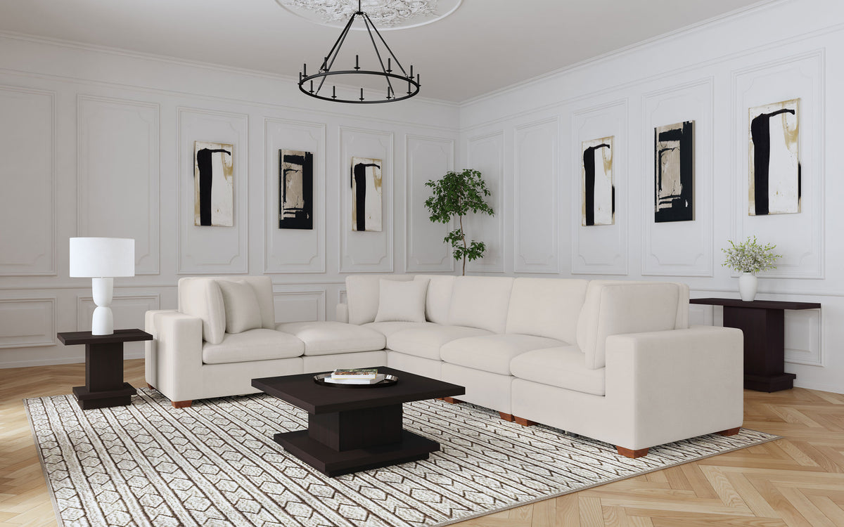 Cloud Lux Rectangular Upholstered Ottoman Sand Beige