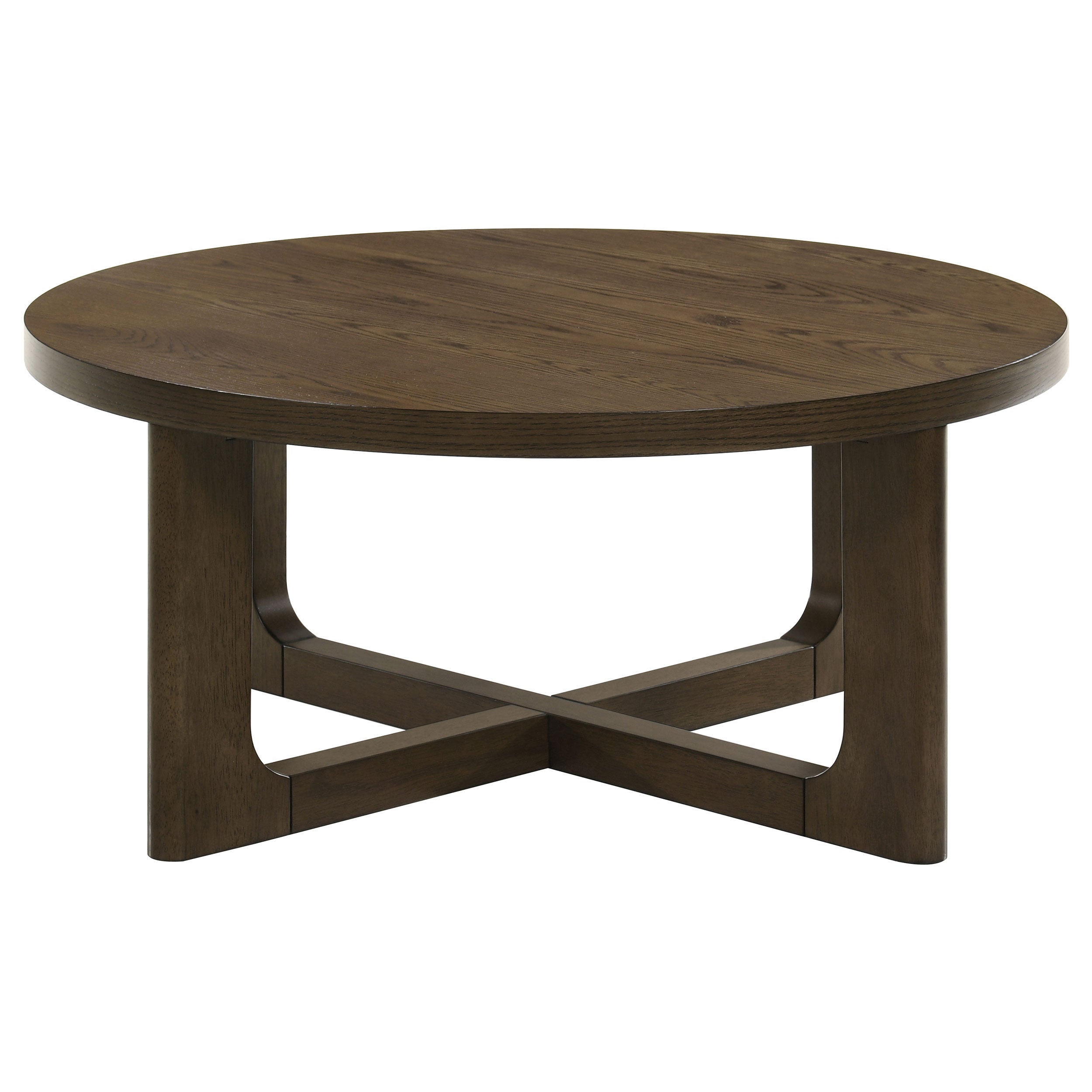 Kessler 3-piece Round Sculptural Wood Coffee Table Set Brown