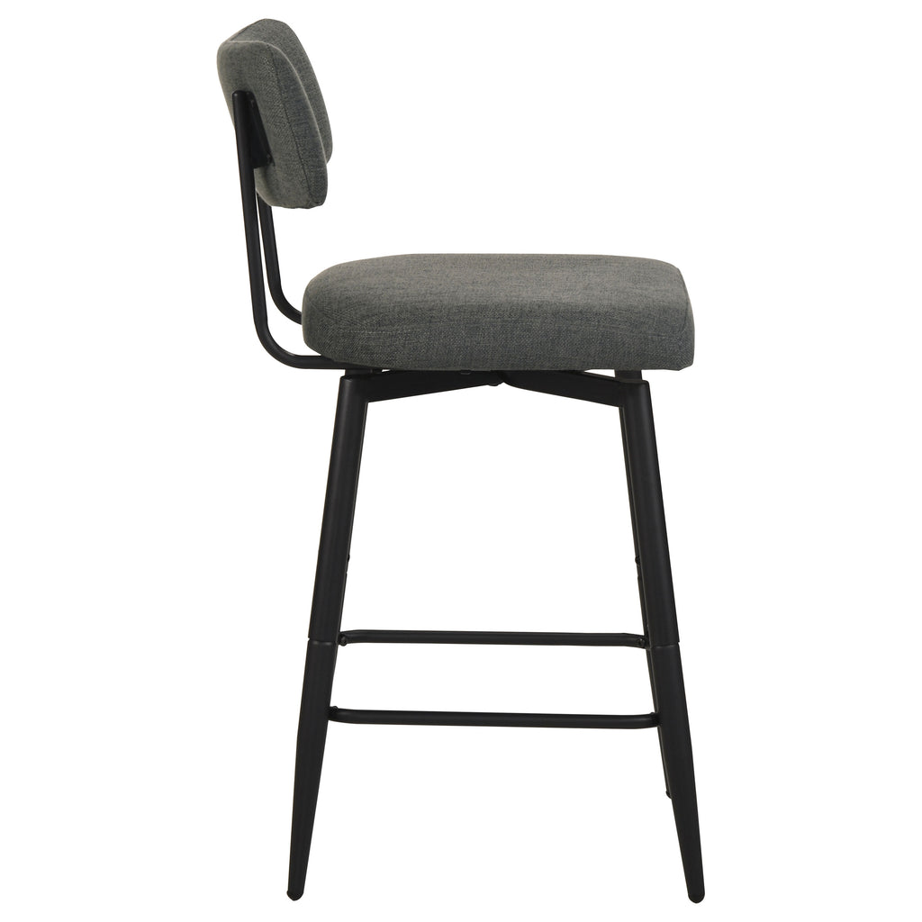 Levine Fabric Upholstered Swivel Counter Chair Grey (Set of 2)