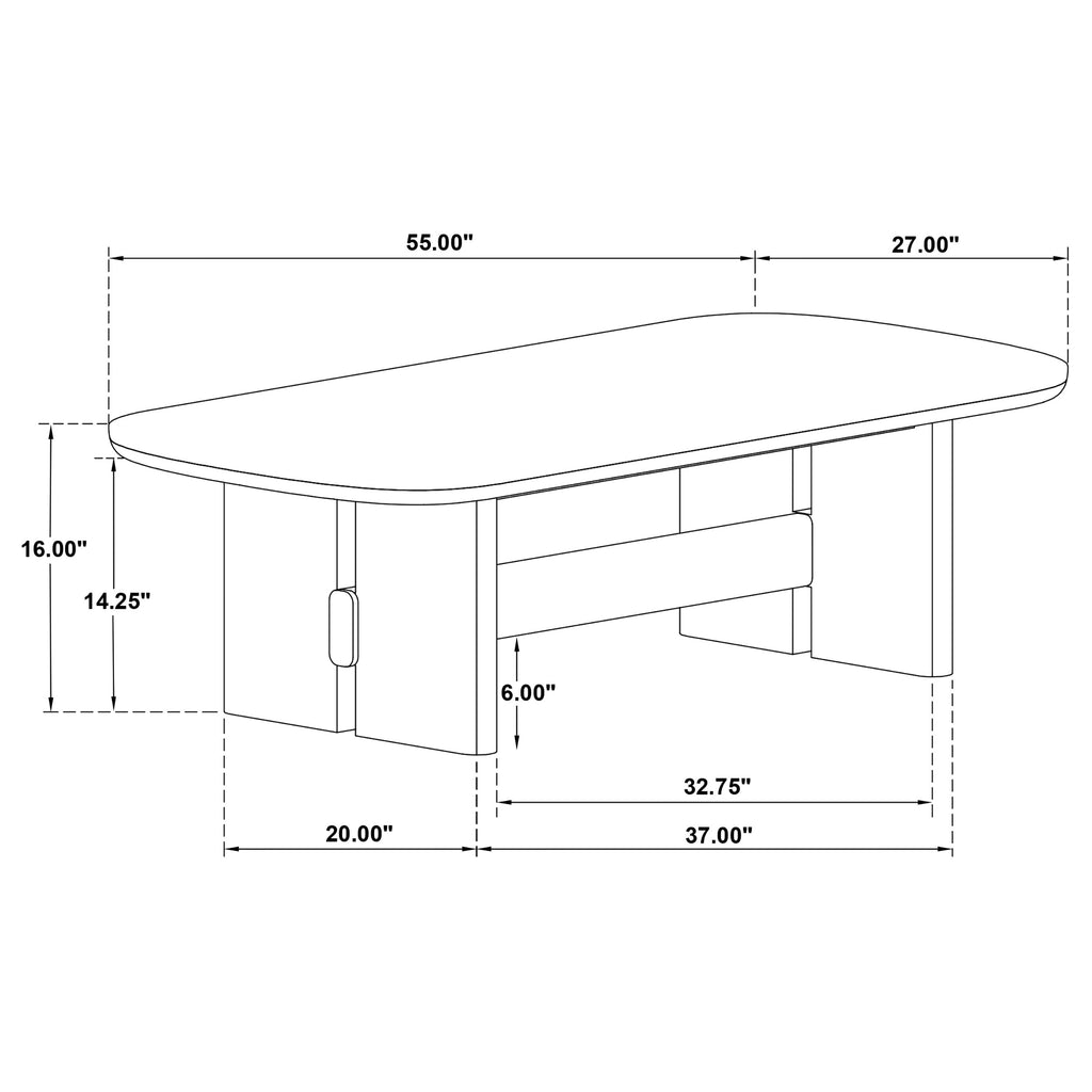 Kailani Coastal Rectangular Cocktail Coffee Table Beige Oak