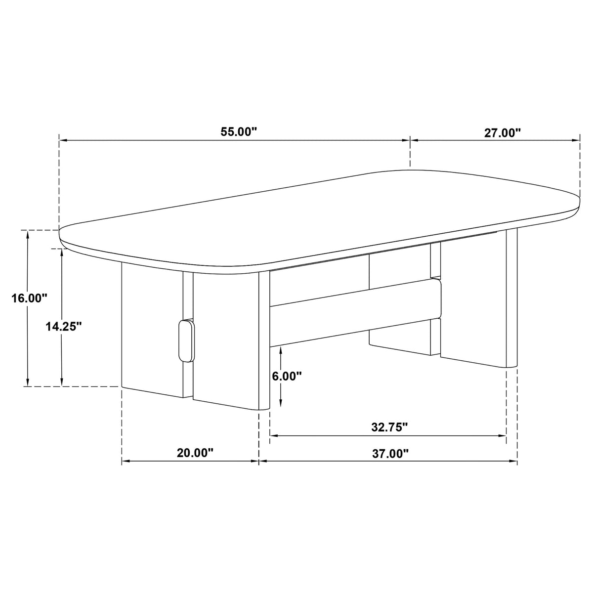 Kailani Coastal Rectangular Cocktail Coffee Table Beige Oak
