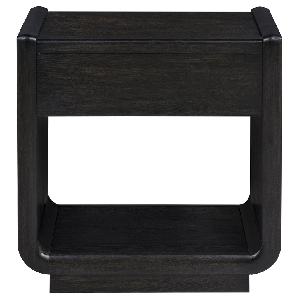 Leandro 1-drawer Wood Occasional Side End Table Burnished Black