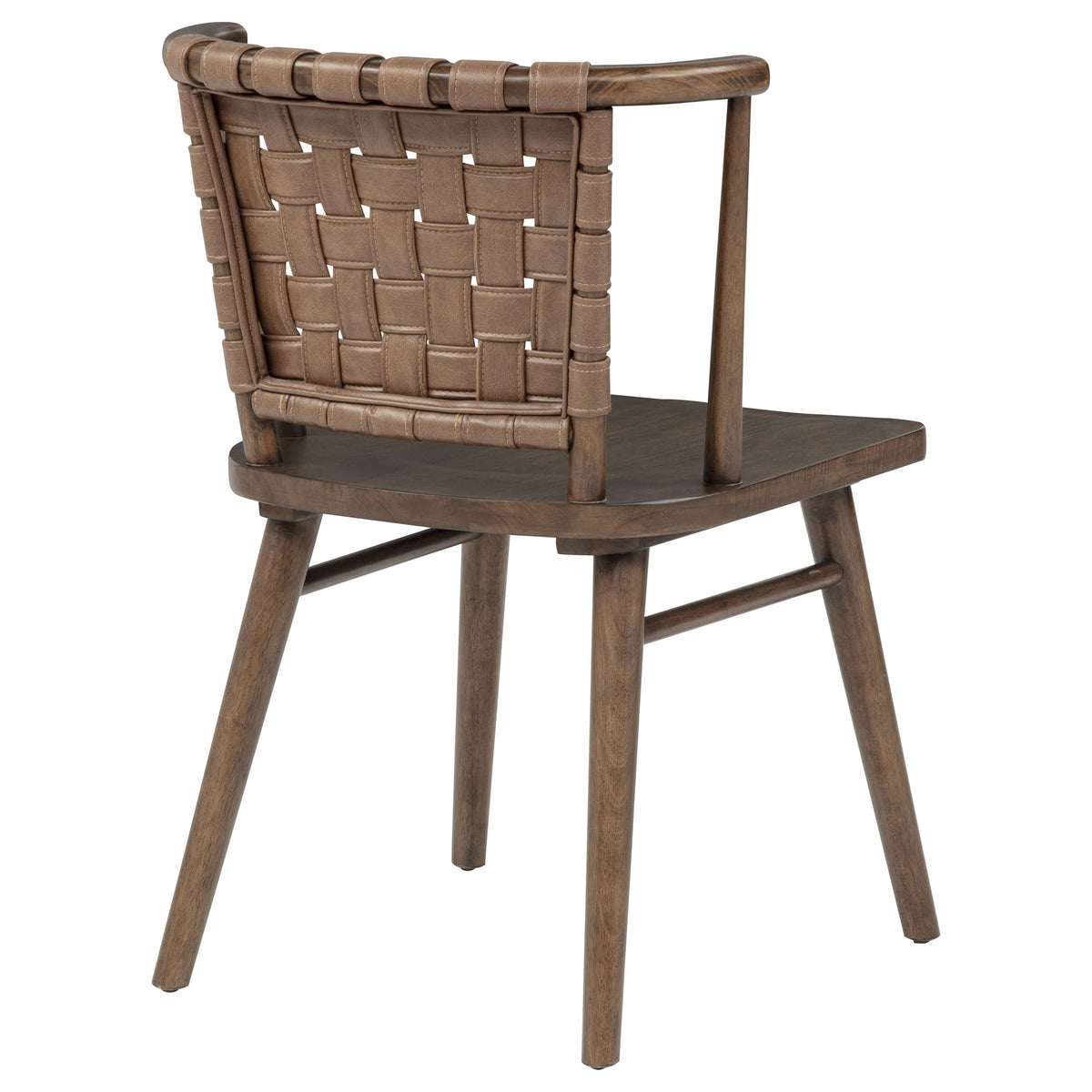 Tallis Woven Leatherette Back Dining Side Chair Brown (Set of 2)