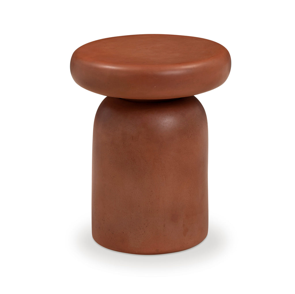 Lydia Concrete Indoor/Outdoor Side Table — Red null