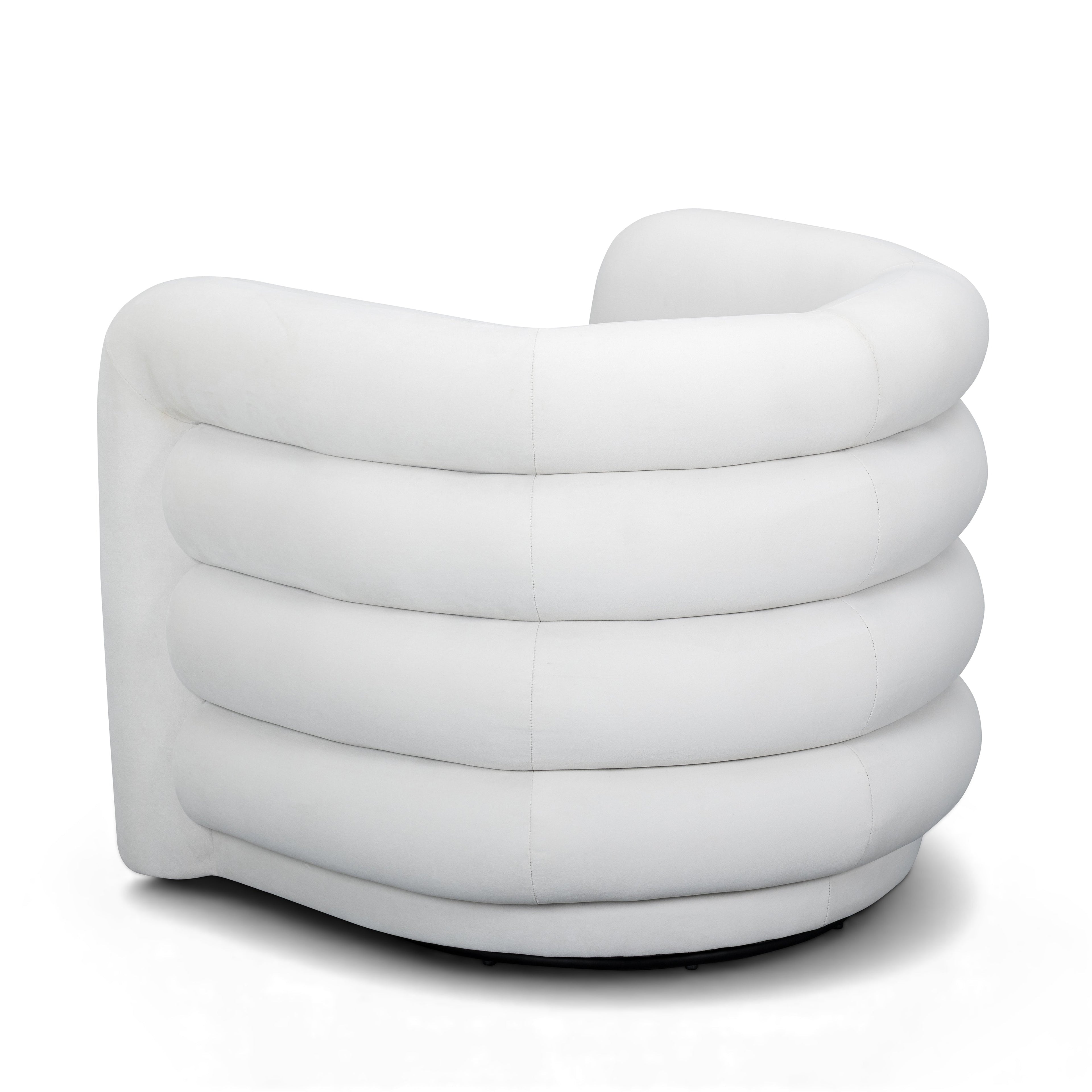 Curves Performance Velvet Swivel Accent Chair