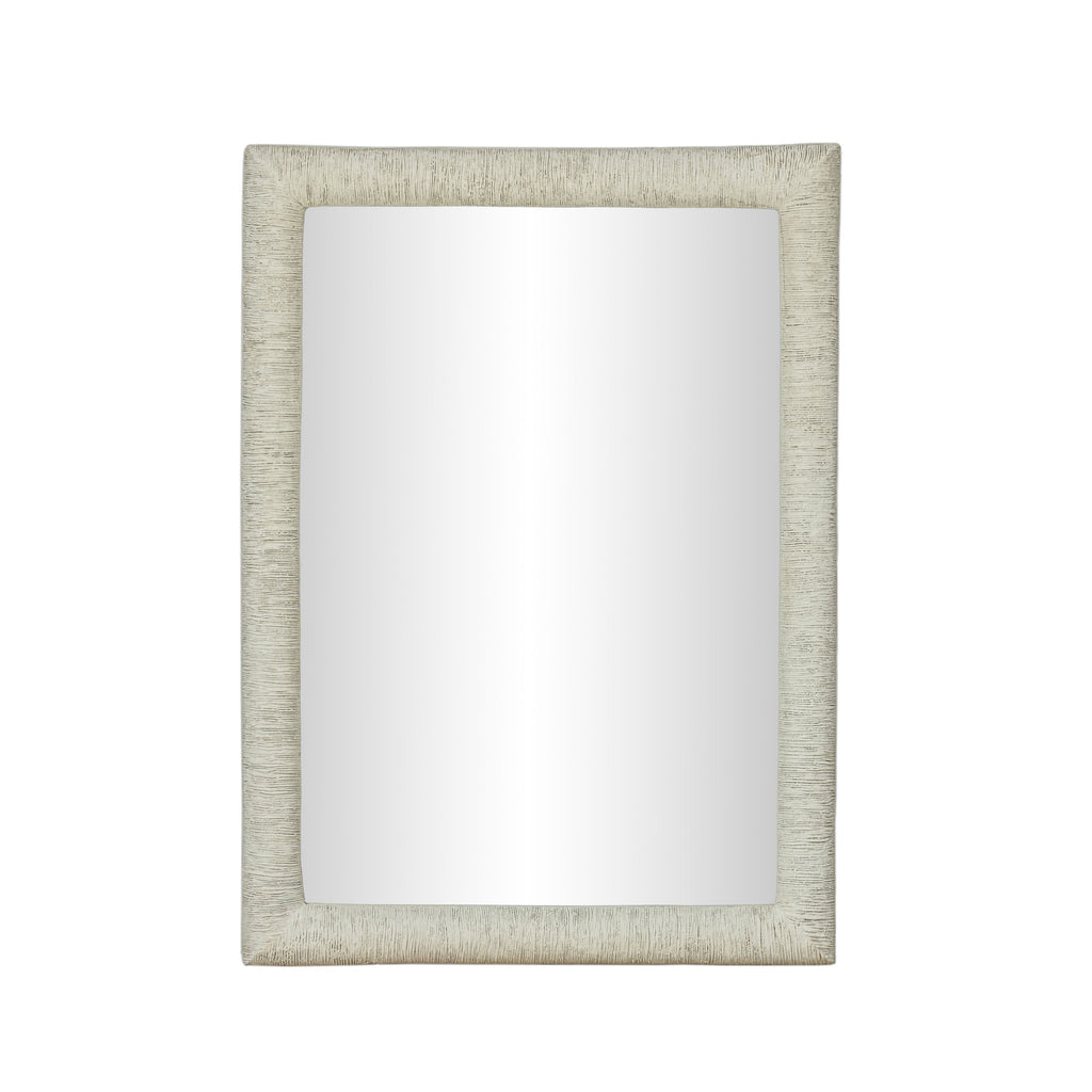 Orpheus 34"X47" Ribbed Faux Stone Rectangular Wall Mirror