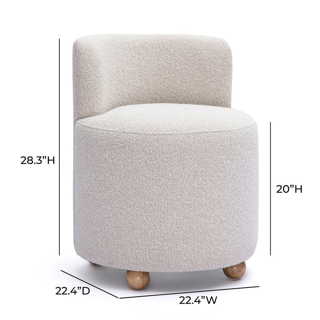Hakuna Cream Performance Boucle Desk Chair