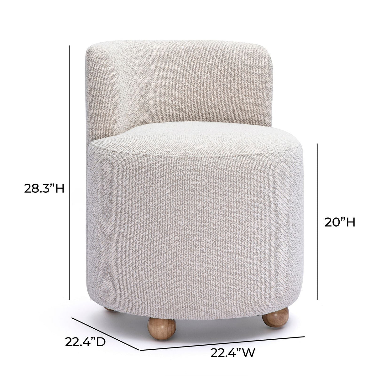 Hakuna Cream Performance Boucle Desk Chair