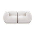Arezza 80" Stone White Contract-Grade Basketweave Chenille Modular Loveseat