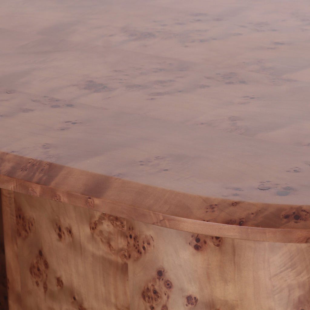 Gladyss 87" Burl Oval Dining Table