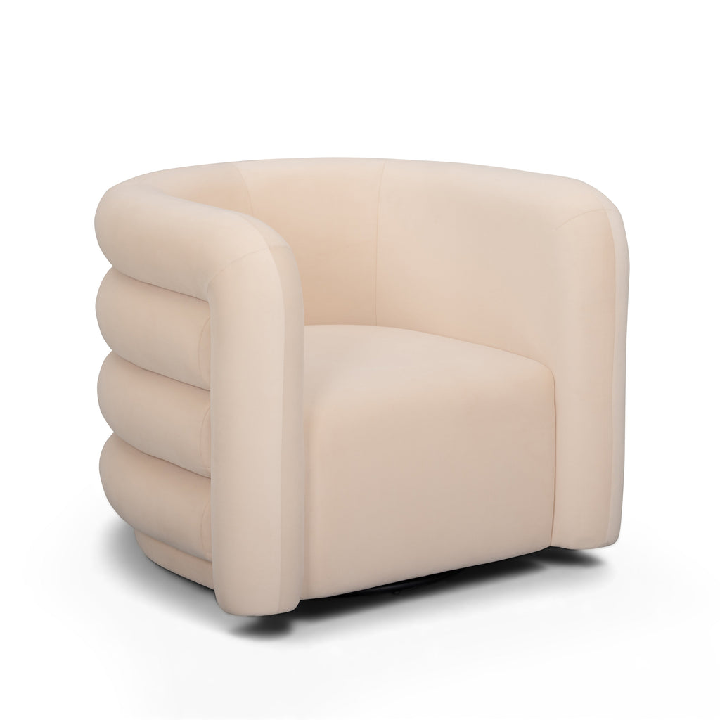 Curves Performance Velvet Swivel Accent Chair