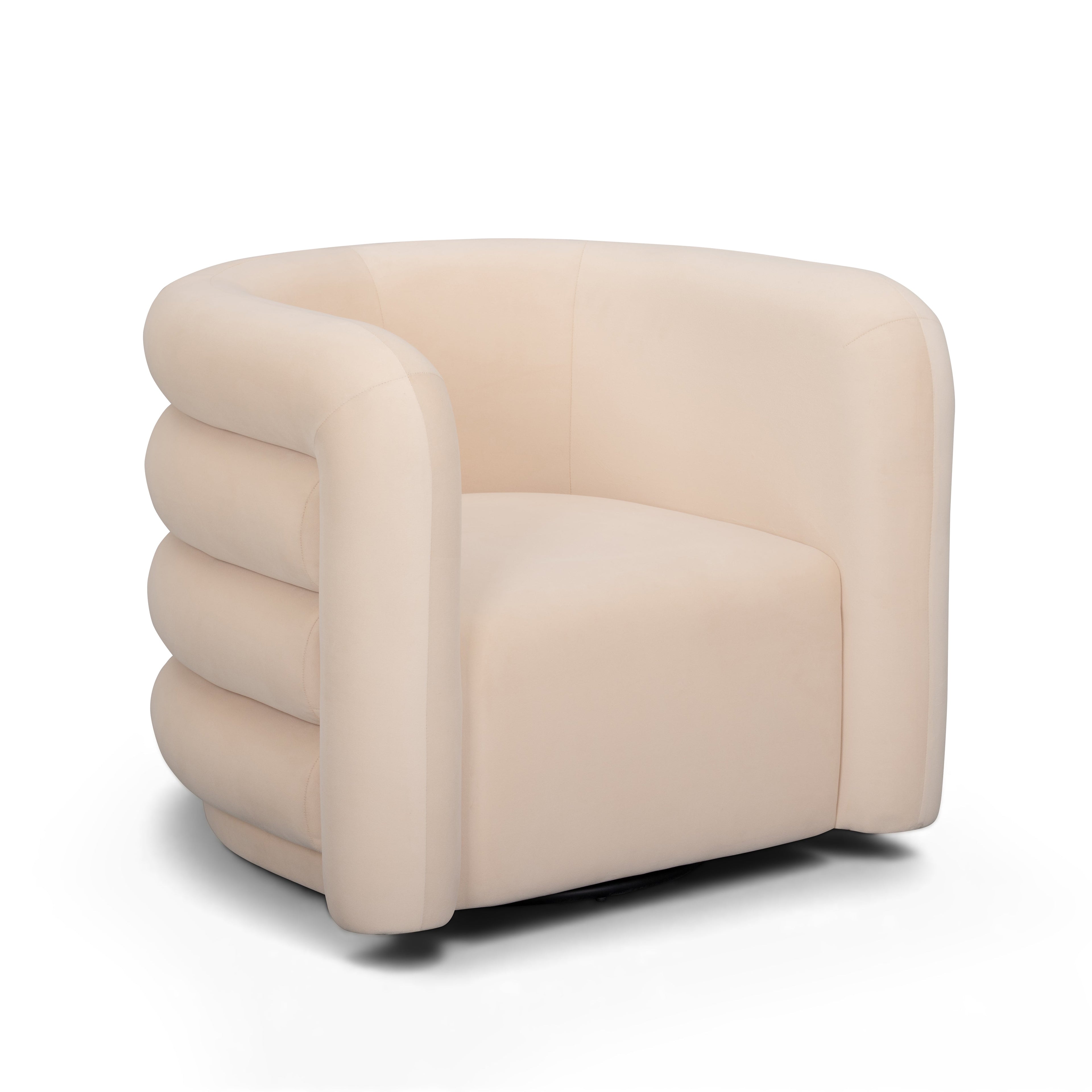Curves Performance Velvet Swivel Accent Chair