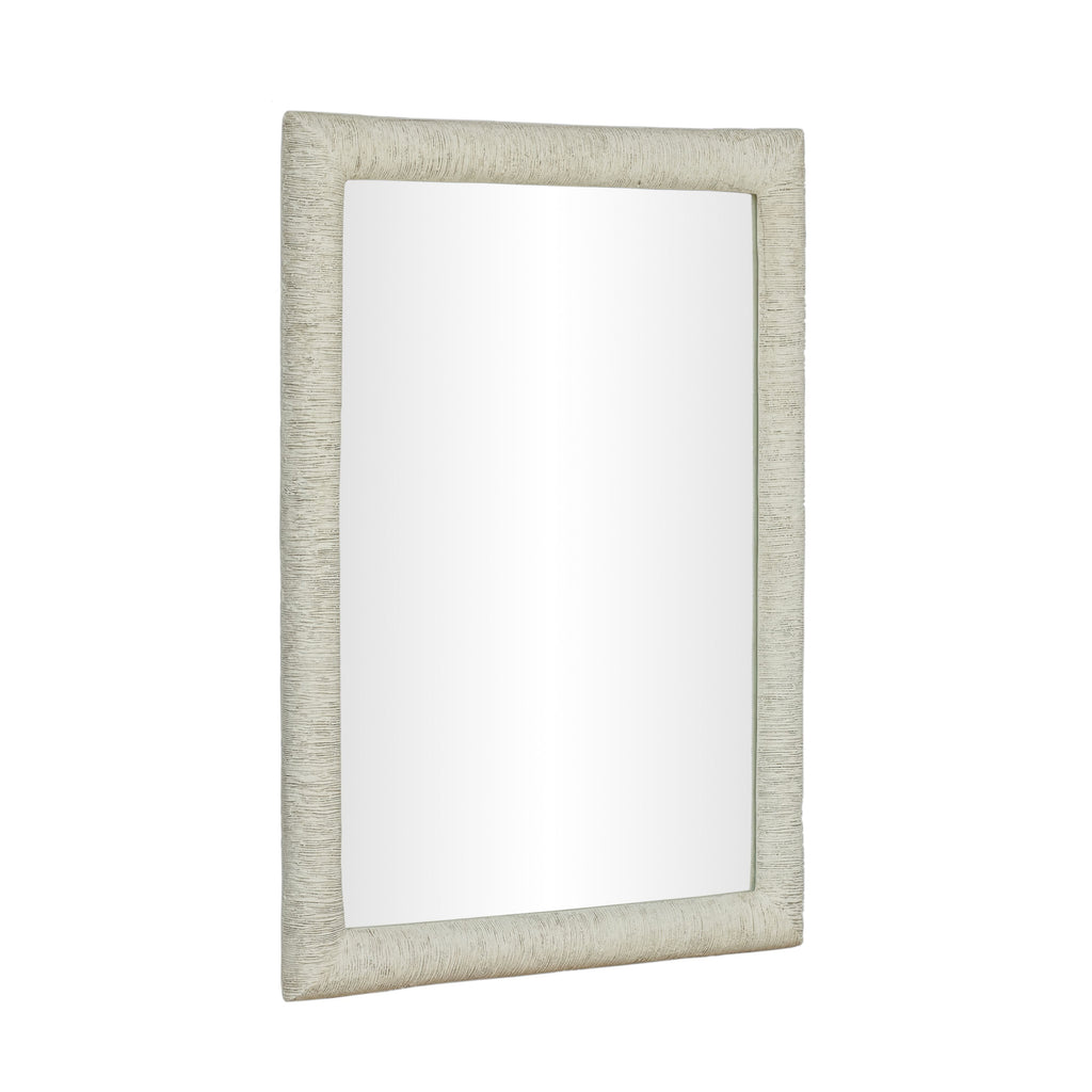 Orpheus 34"X47" Ribbed Faux Stone Rectangular Wall Mirror