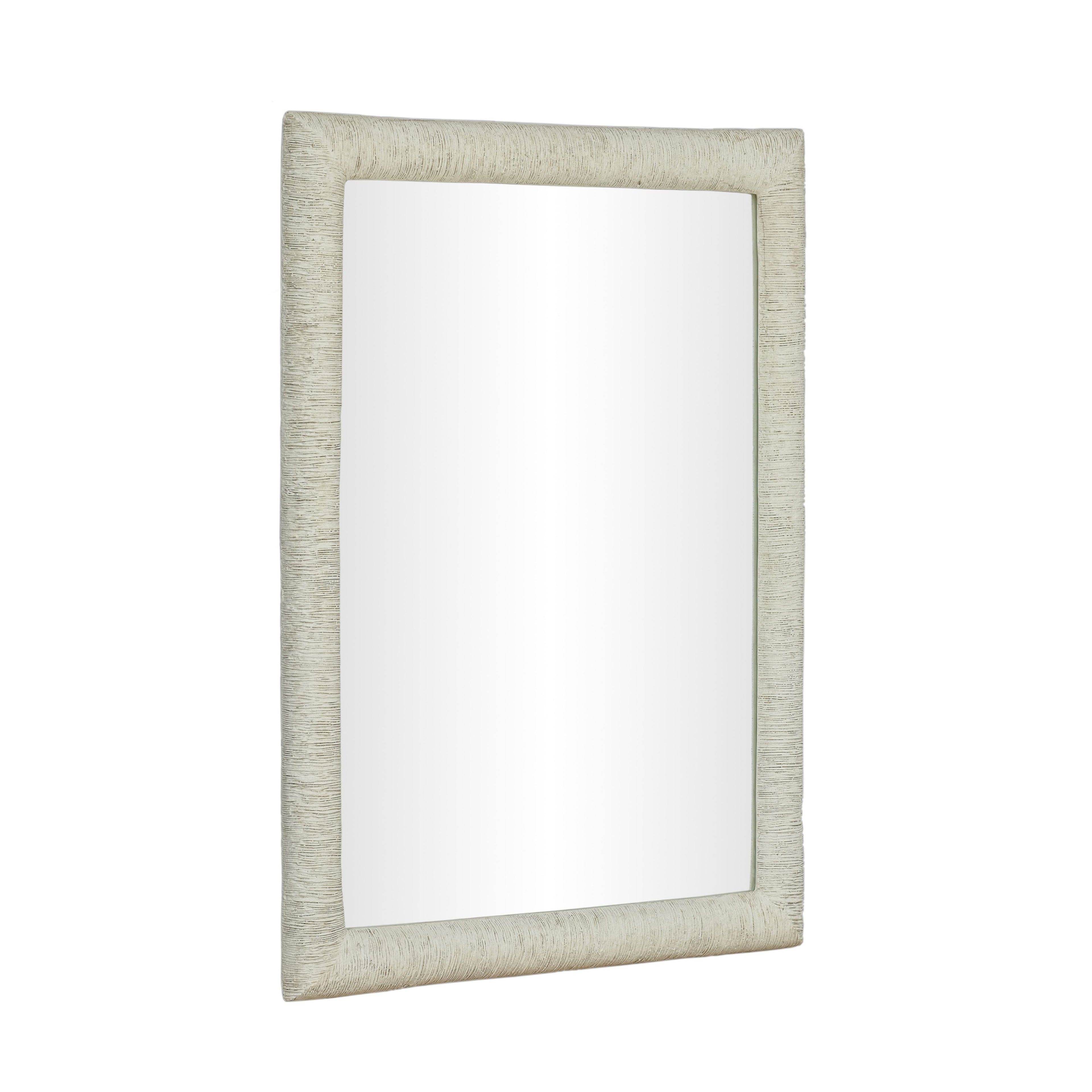 Orpheus 34"X47" Ribbed Faux Stone Rectangular Wall Mirror