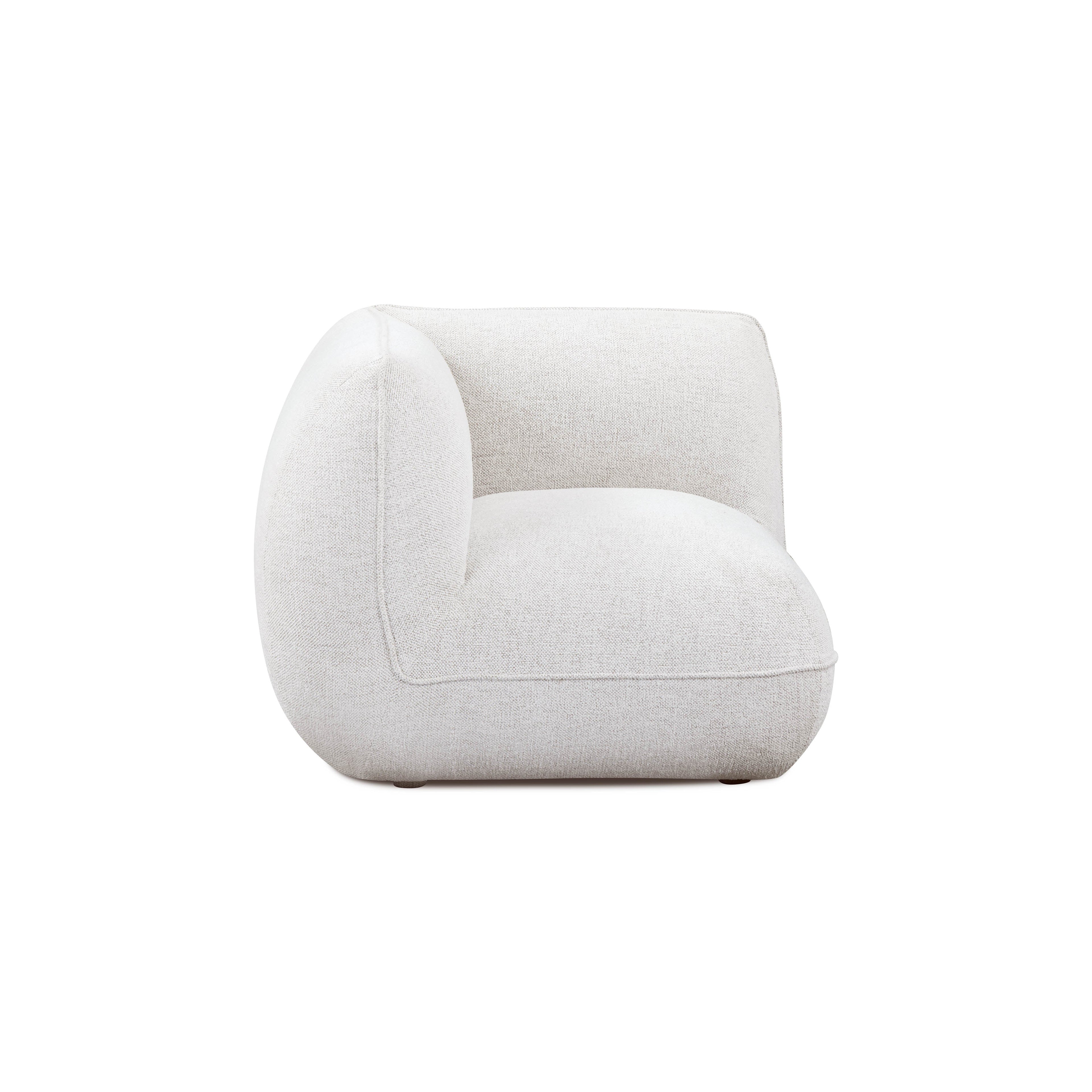 Arezza Stone White Contract-Grade Basketweave Chenille Corner Chair