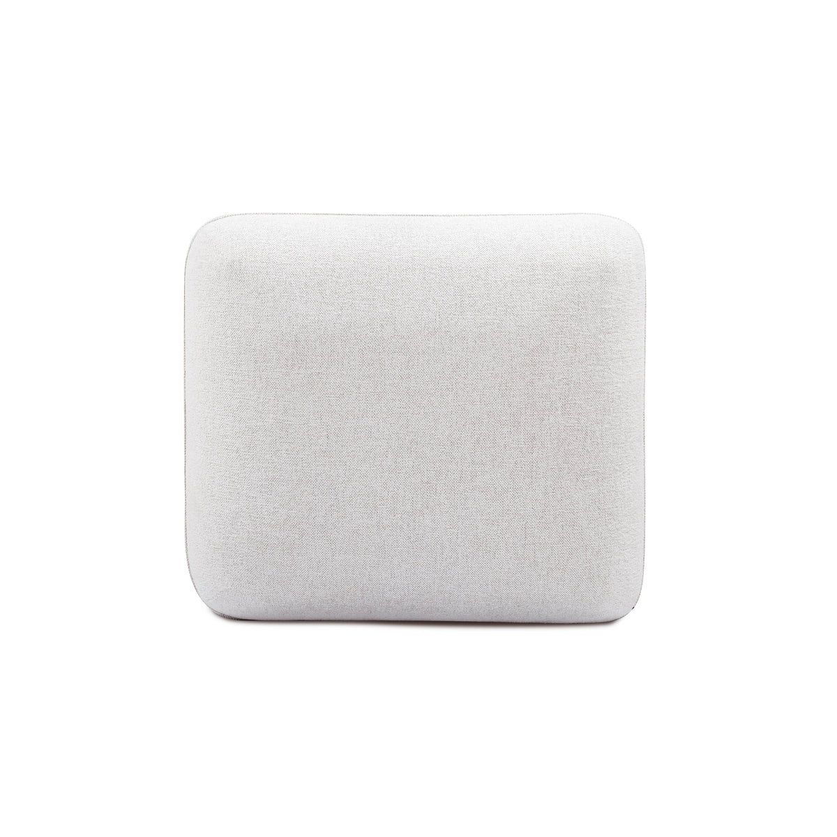 Arezza Stone White Contract-Grade Basketweave Chenille Ottoman