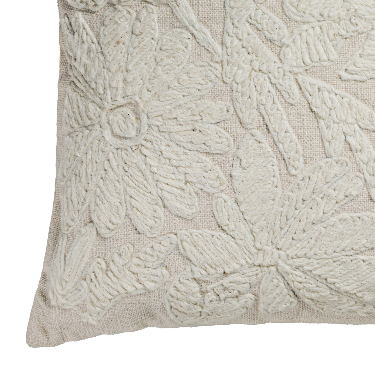 Tabitha 24" Euro Size Square Embroidered Throw Pillow