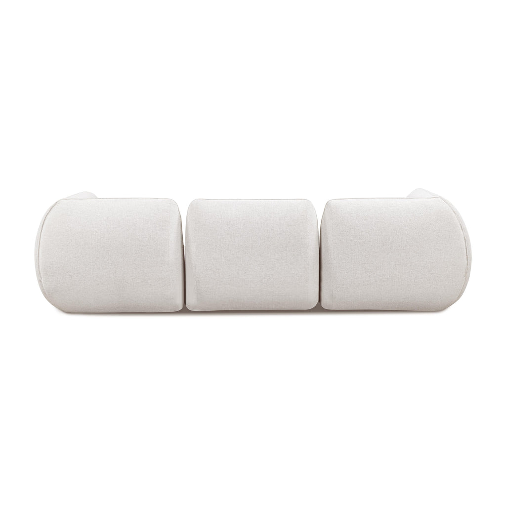 Arezza 4-Piece Stone White Contract-Grade Basketweave Chenille Modular Sectional