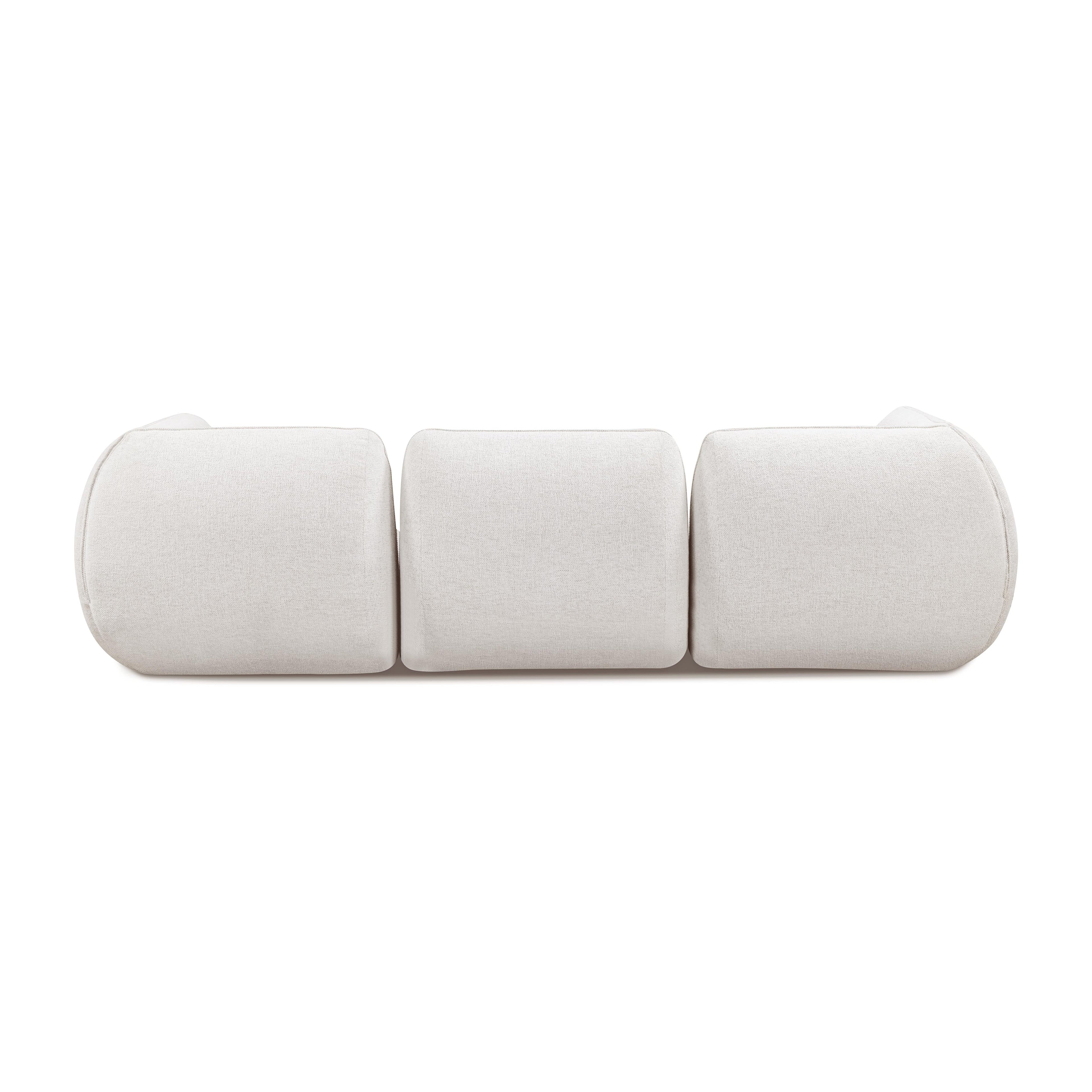 Arezza 4-Piece Stone White Contract-Grade Basketweave Chenille Modular Sectional