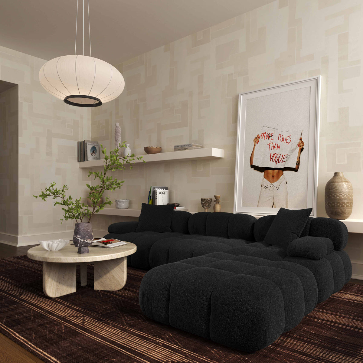 Calliope Performance Vegan Shearling Modular Corner Chair