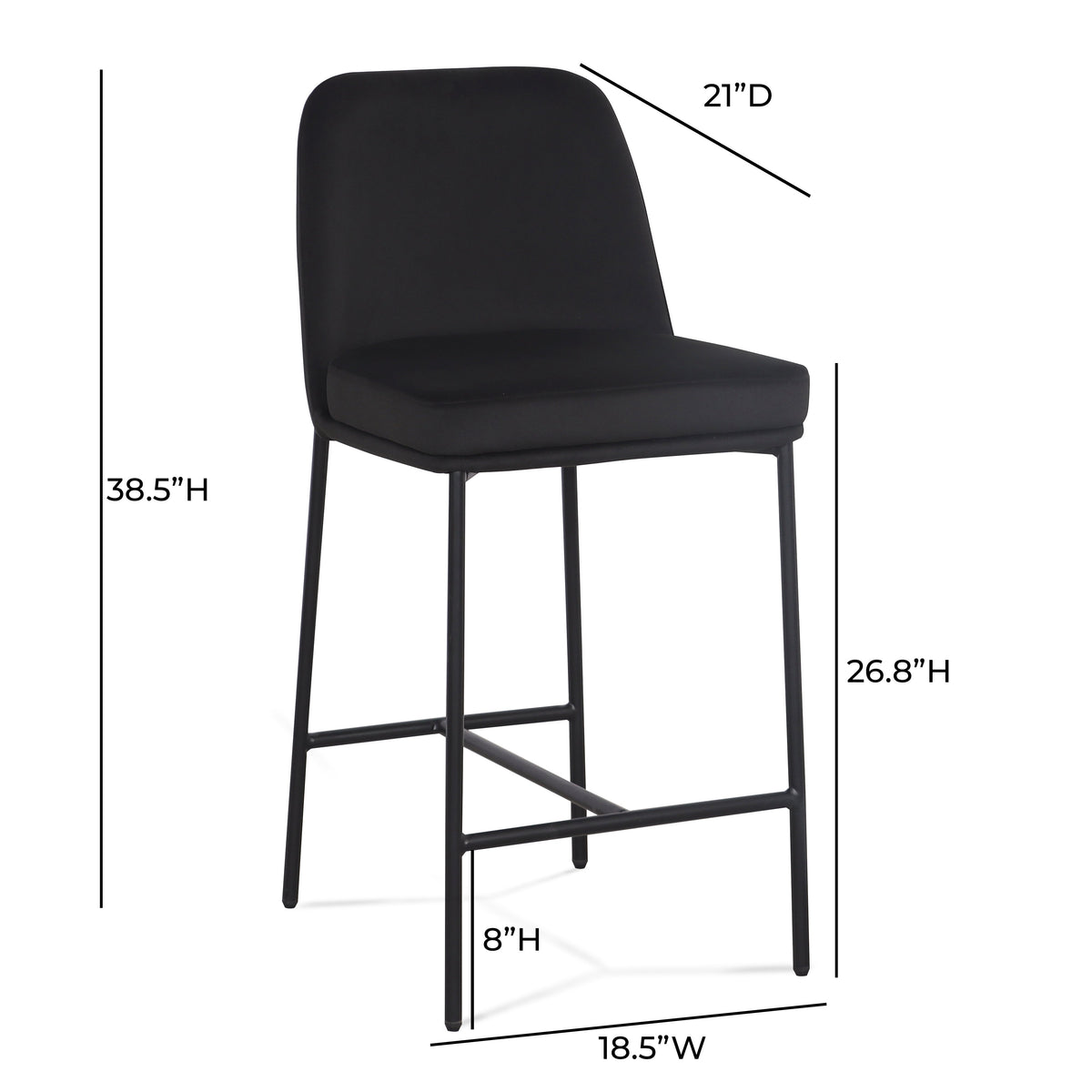 Sydney Performance Velvet Counter Stool Set of 2