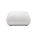 Arezza Stone White Contract-Grade Basketweave Chenille Ottoman