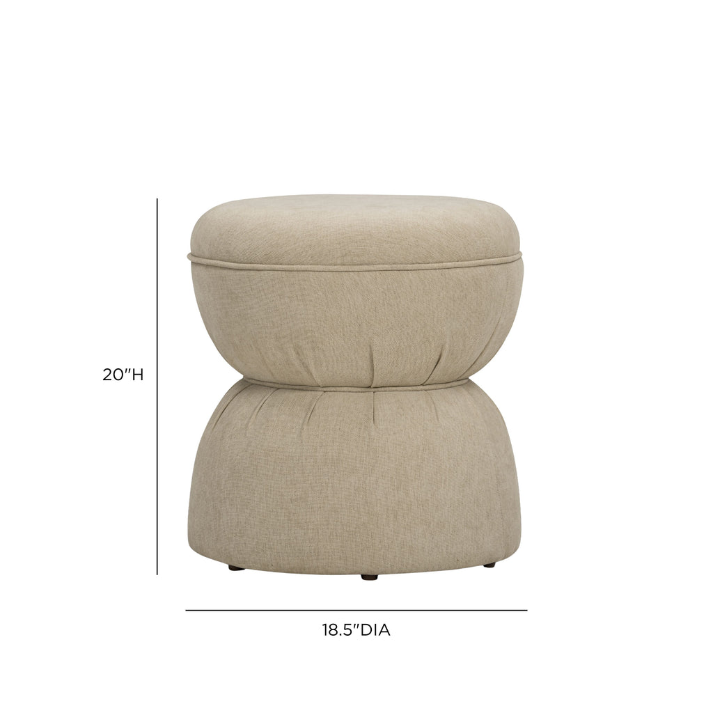Tomlin Ruched Performance Fabric Game Ottoman
