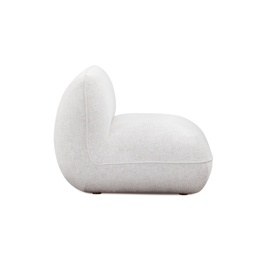 Arezza Stone White Contract-Grade Basketweave Chenille Armless Chair