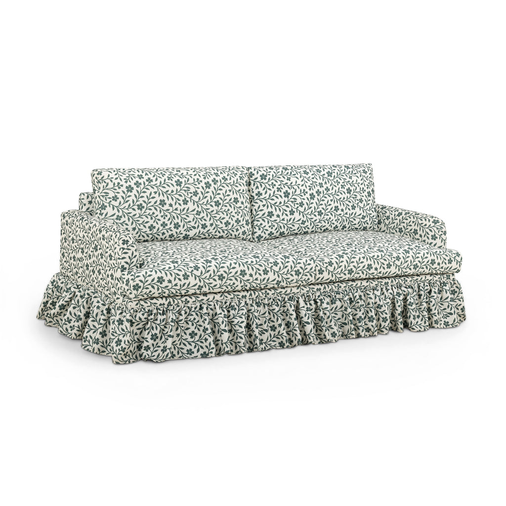 Gertrude 90" Floral Performance Linen Weave Sofa