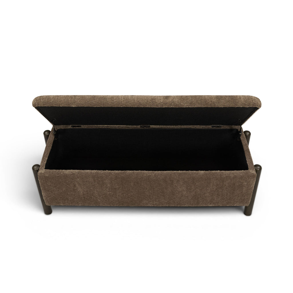 Abby 52" Nubby Fabric Storage Bench