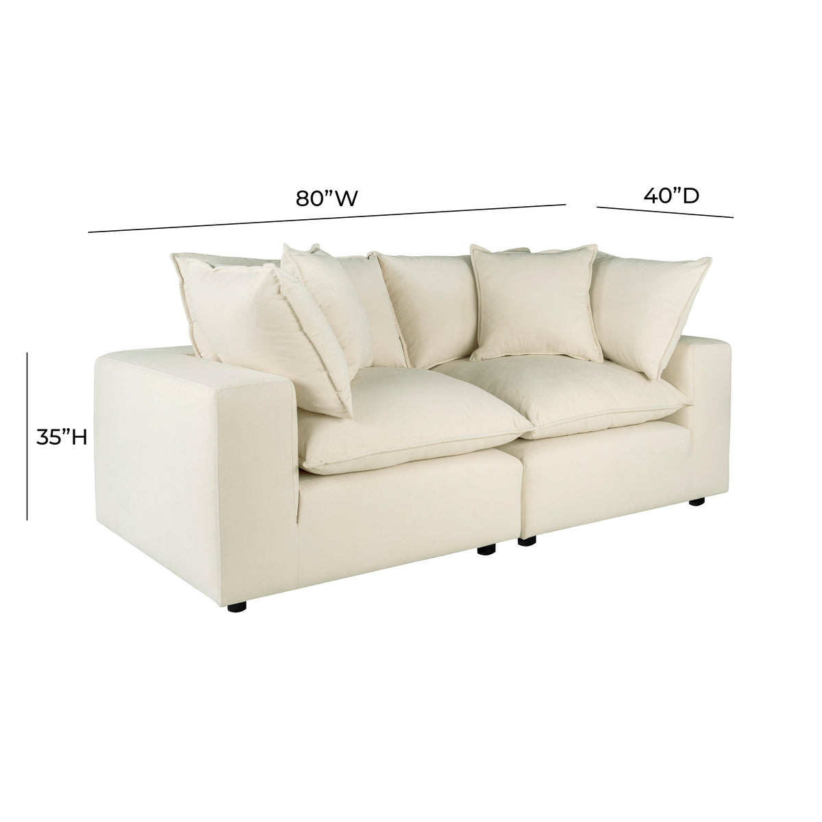 Cali 80" Modular Loveseat