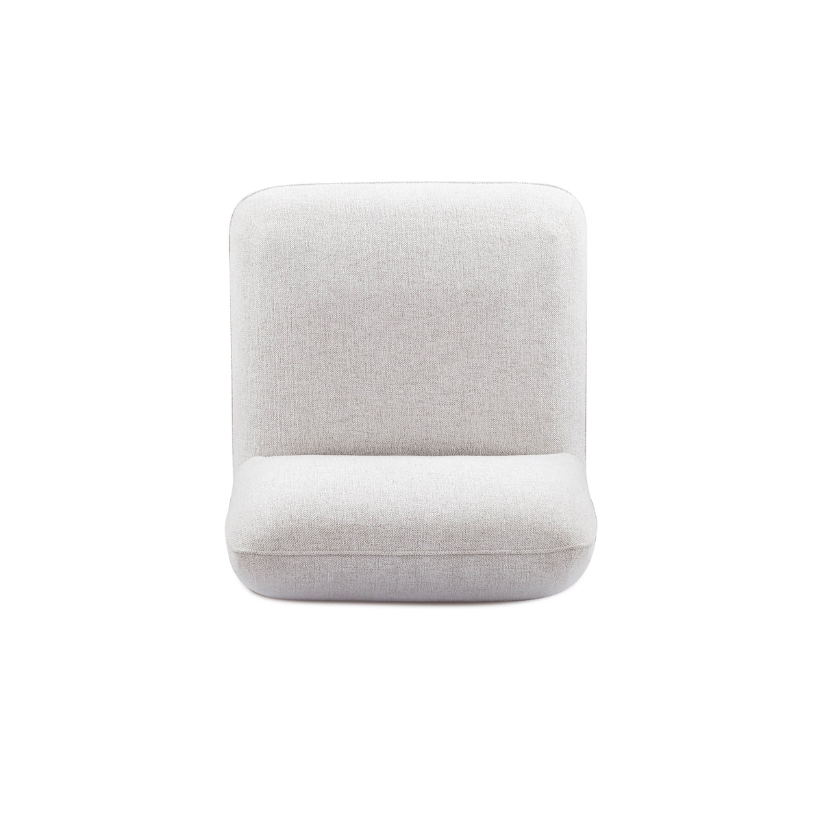 Arezza Stone White Contract-Grade Basketweave Chenille Armless Chair